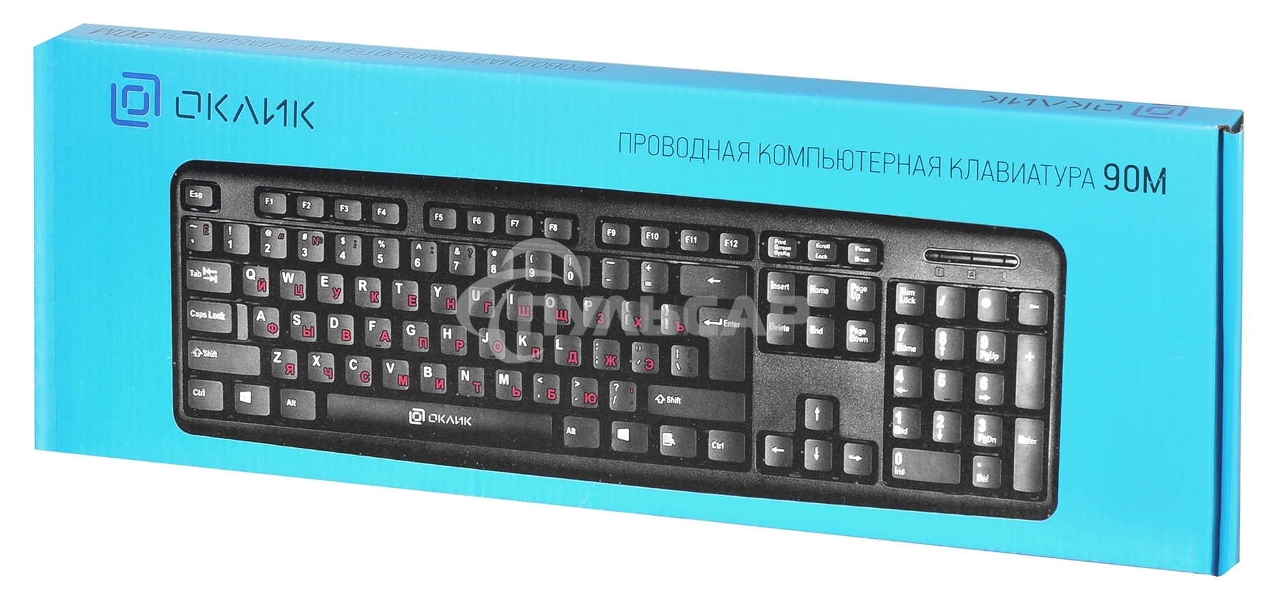 Клавиатура проводная Oklick 90M, USB, черный