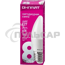 Лампа светодиодная ОНЛАЙТ 71635 OLL-C37-8-230-4K-E27-FR