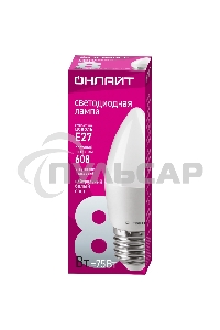 Лампа светодиодная ОНЛАЙТ 71635 OLL-C37-8-230-4K-E27-FR