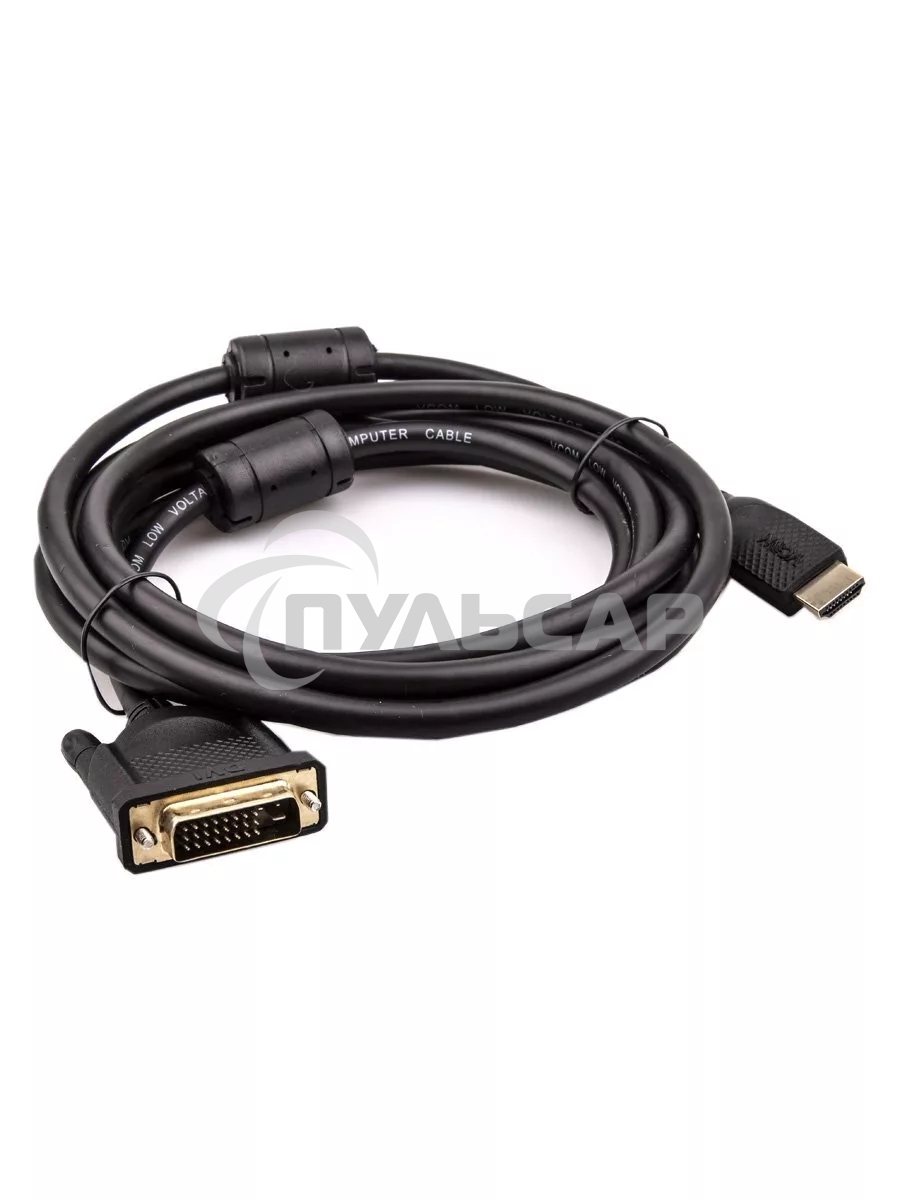 Кабель HDMI AM/DVI(24+1)M, 3 м, CU, 1080P@60Hz, 2F, VCOM <CG484GD-3M>