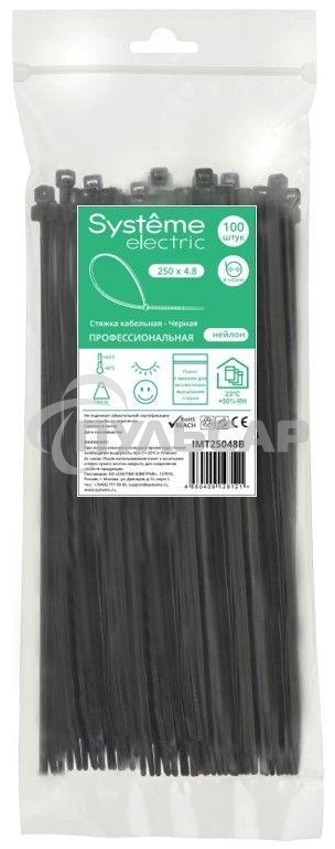 Стяжка кабельная SE IMT25048B 250х4.8 черный (уп.100 шт)