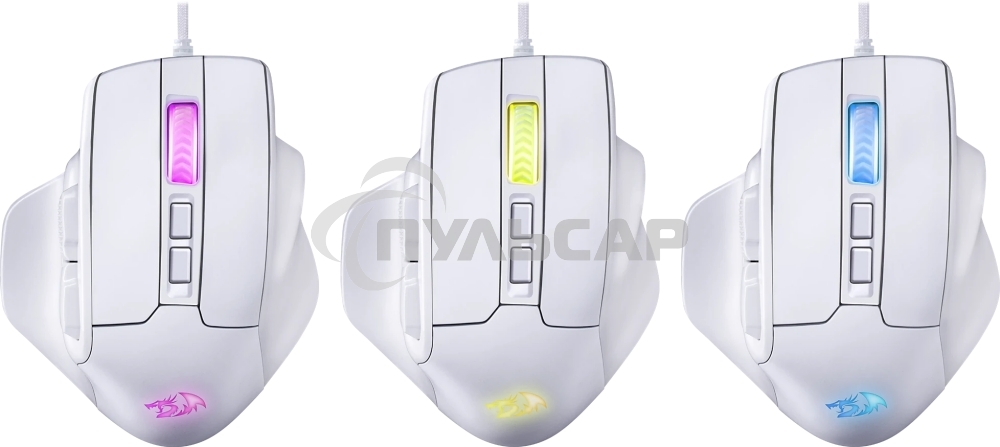 Мышь проводная REDRAGON Bullseye белый, 12400 dpi, USB, кнопки - 8