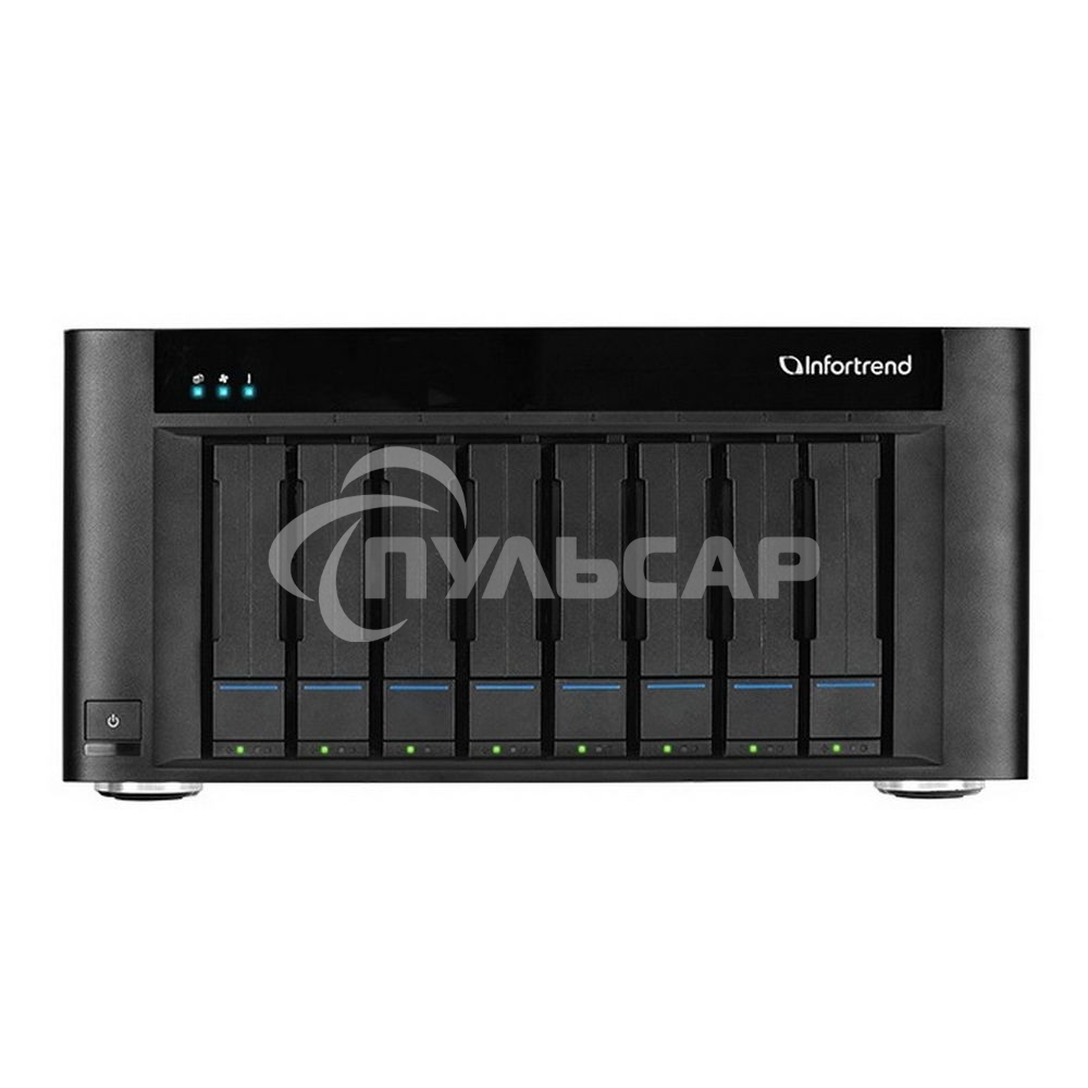 Система хранения данных Infortrend EonStor GSe Pro 100 8bay. Intel Atom 2.4GHz 4C CPU, 1x4Gb non-ECC, 4x1GbE(RJ45), 2x USB 2.0, 2x USB 3.0, 1x Host Board slot, 1xPSU and 8 drive trays (GSe Pro 108-C)
