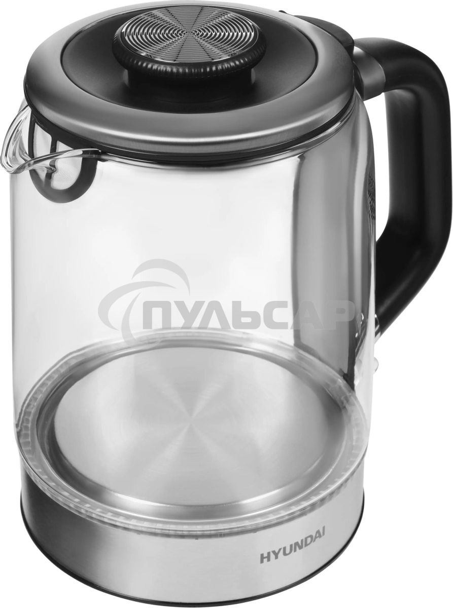 Чайник электрический Hyundai HYK-G5501 1.7 л, 2200 Вт, серебристый/черный
