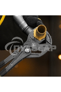 Клещи переставные Denzel кнопочный механизм, обливные рукоятки, сантехнические, 250 мм