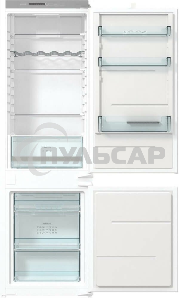 Встраиваемый холодильник Gorenje NRKI418FA0 белый, двухкамерный, 180/68 л., морозилка снизу, No Frost