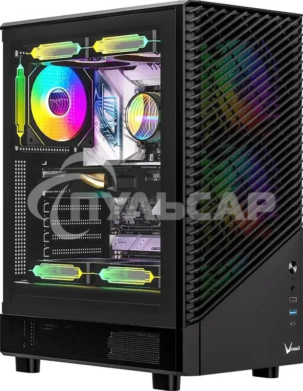 Компьютерный корпус Aerocool / Formula Mana Geometry черный без БП ATX 3x120мм 1xUSB 3.0 1xUSB3.1 audio bott PSU