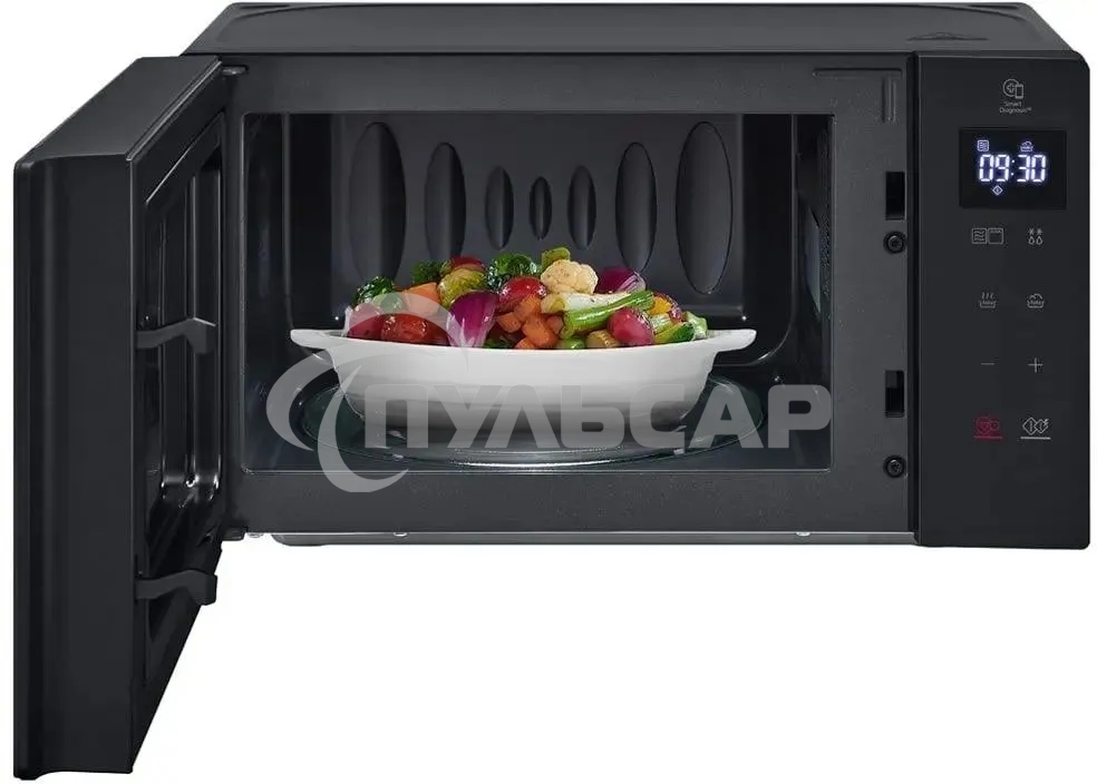 Микроволновая печь LG MH6032GAS черный, 20 л, 700 Вт, переключатели - сенсор