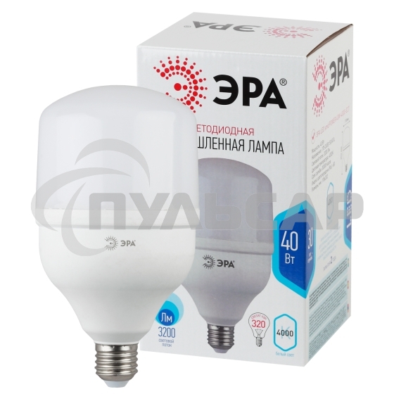 Лампа светодиодная ЭРА Б0027005 STD LED POWER T120-40W-4000-E27