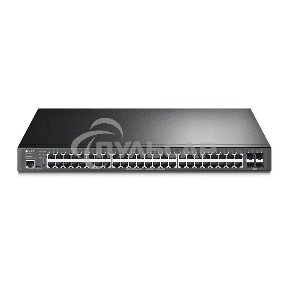 Коммутатор 48-port Gigabit PoE+ L2+ switch, 48 802.3af/at PoE+ ports, 4 Gb SFP slots, 1 RJ-45 + 1Micro-USB console ports, 348W PoE budget