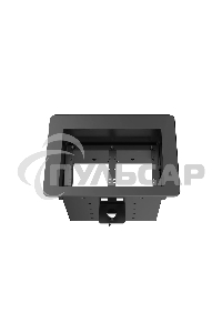 Прямоугольный металлический корпус Wize Pro WRTS-06BOX-B для модульной системы врезного лючка в стол с убирающейся крышкой для установки до 6 модулей-вставок, преустановленная рамка, черный