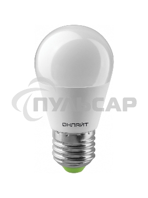 Лампа светодиодная ОНЛАЙТ 71645 OLL-G45-6-230-2.7K-E27 6 Вт шар 2700К тепл. бел. E27 450лм 176-264В