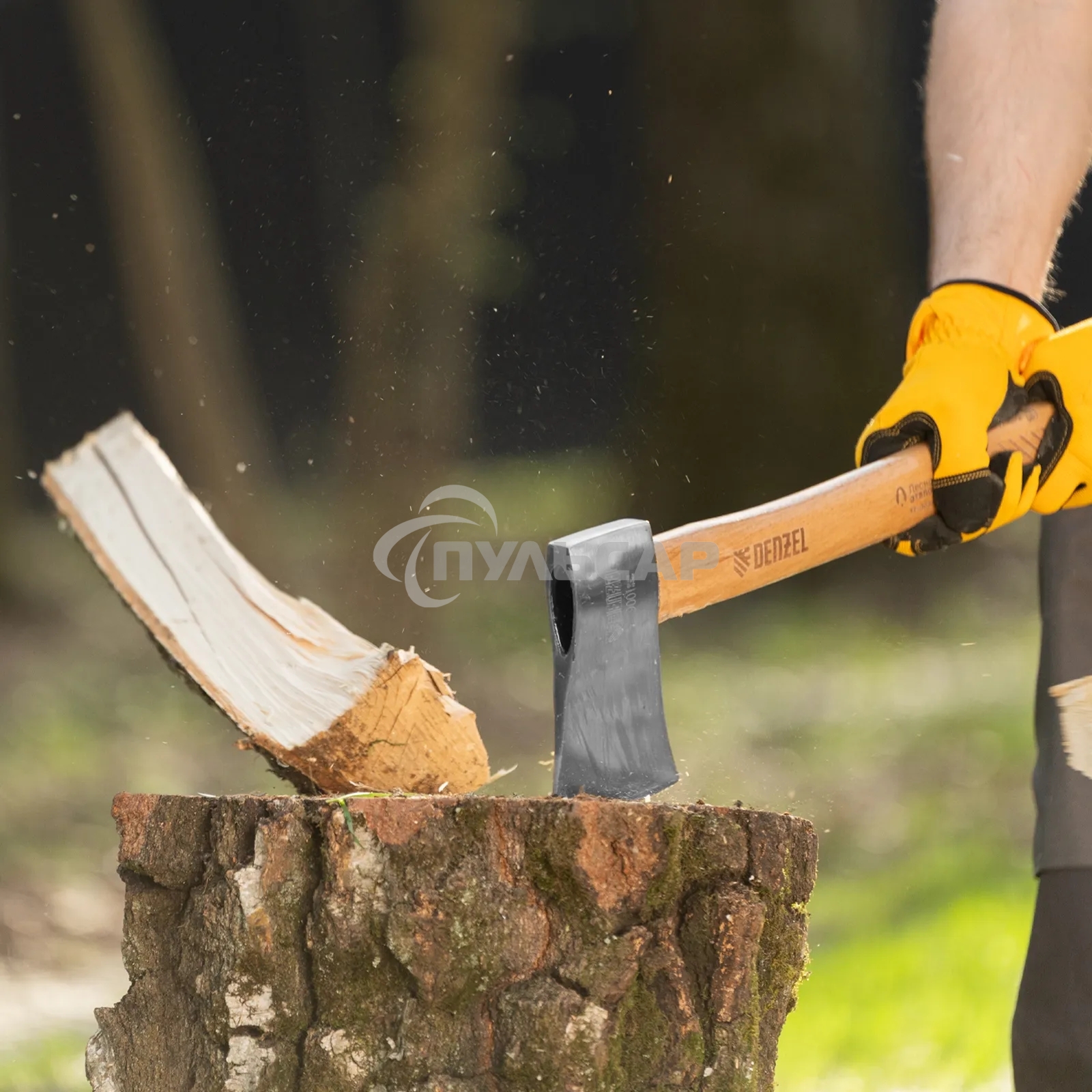 Топор кованый Denzel 900 г, американский тип, буковая рукоятка, 430мм, EFP