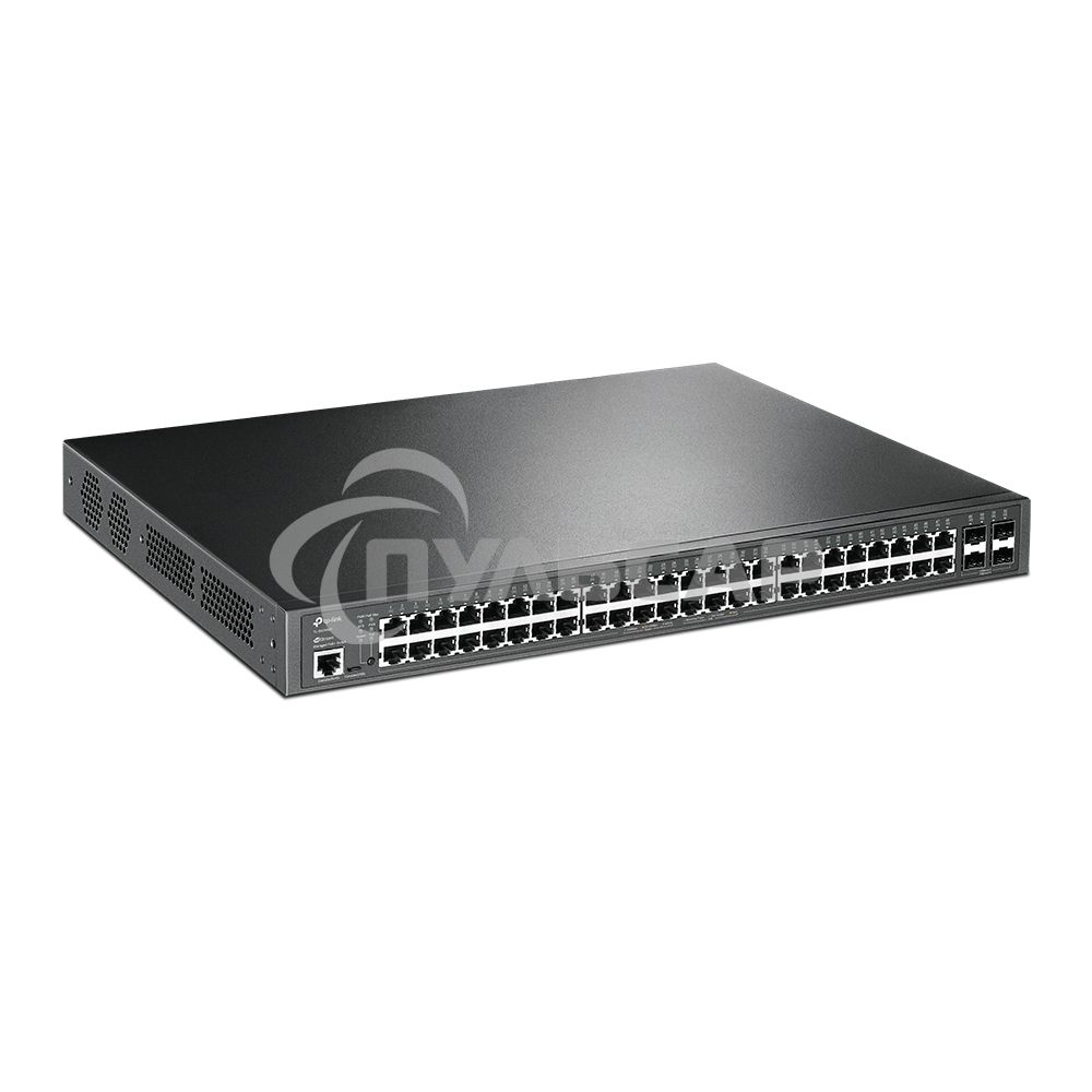 Коммутатор 48-port Gigabit PoE+ L2+ switch, 48 802.3af/at PoE+ ports, 4 Gb SFP slots, 1 RJ-45 + 1Micro-USB console ports, 348W PoE budget