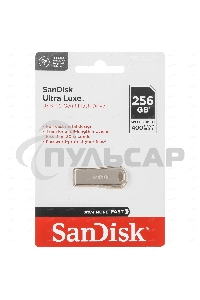 Флешка USB SanDisk CZ74 Ultra Luxe, 256 Gb USB 3.1 серебристый