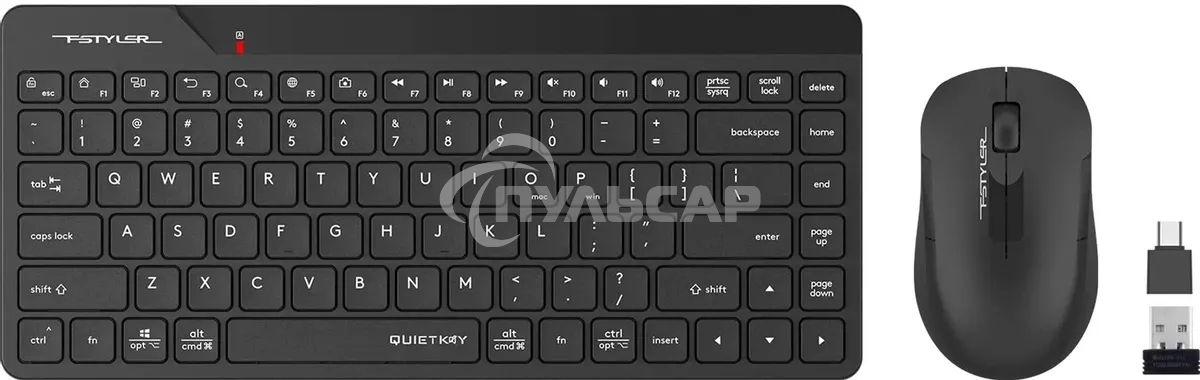 Комплект клавиатура + мышь A4Tech Fstyler FG2200 Air2 клав:черный мышь:черный USB беспроводная slim
