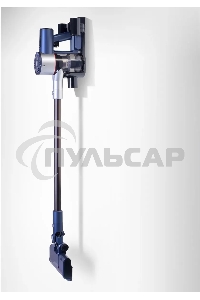 Пылесос вертикальный/ручной Hyundai HYV-S7570 темно-синий/серебристый, питание от аккумулятора, 110 Вт, уборка сухая, пылесборник 0.7 л, работа от АКБ max 60 мин.