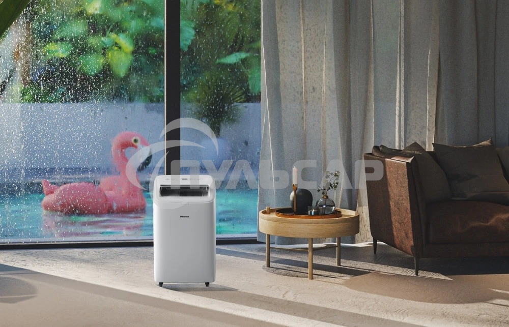 Кондиционер мобильный Hisense AP-09CW4GNCS00 9000 BTU, 18 м², 52 дБ, охлаждение, осушение, белый