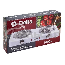 Плитка электрическая Delta D-705 двухконфорочная спираль белая (5)