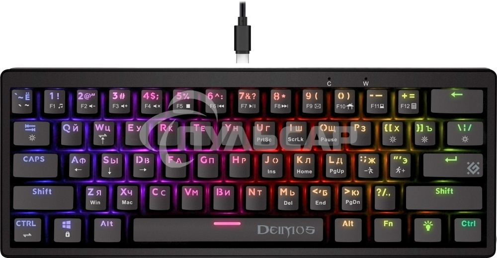 Клавиатура проводная Defender Deimos GK-303, USB, черный