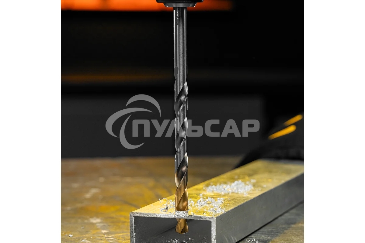 Сверло спиральное по металлу Denzel 9 х 175 мм, Р6М5, Golden Tip, удлиненное