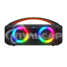 Беспроводная колонка Maxvi PS-04 black 20W, 4500 мАч, RGB, Bluetooth/FM/AUX/MicroSD, микрофон, пульт