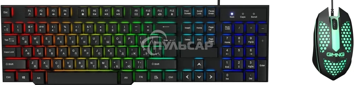 Комплект клавиатура + мышь Оклик GMNG 400GMK клав:черный мышь:черный USB