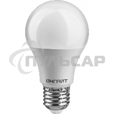 Лампа светодиодная ОНЛАЙТ 71682 OLL-А60-12-230-2.7K-E27 12 Вт шар 2700К тепл. белый  E27 900 лм