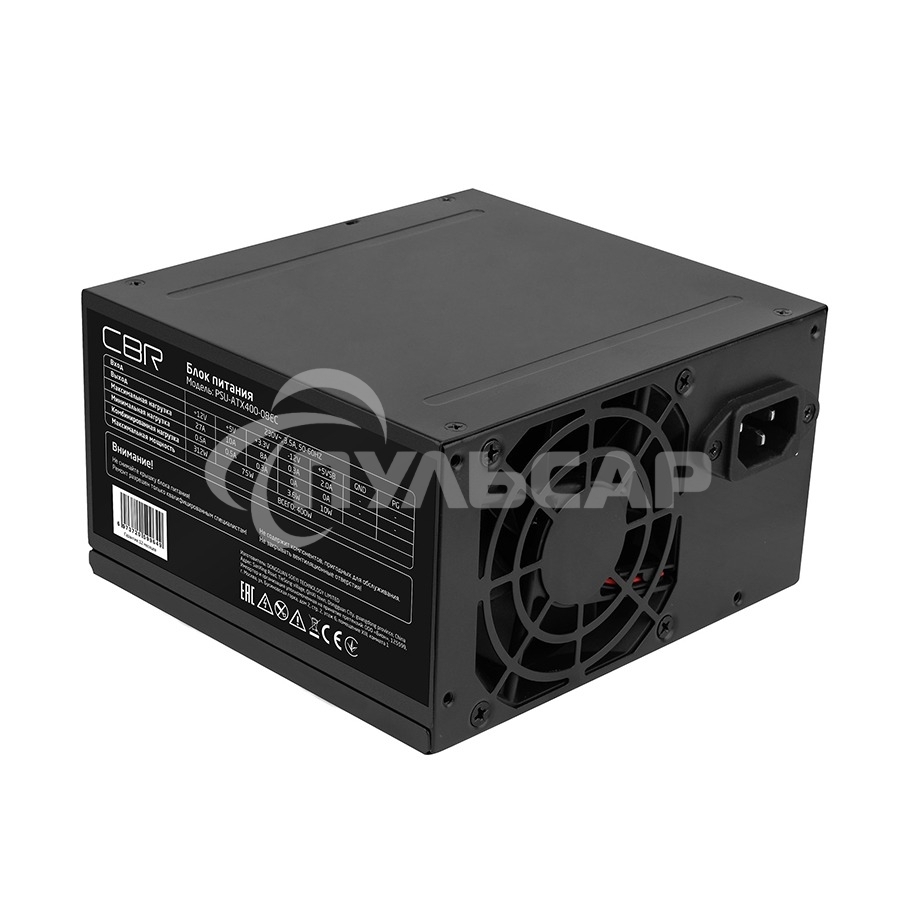 Блок питания CBR PSU-ATX400-08EC, 400Вт, 80мм, черный