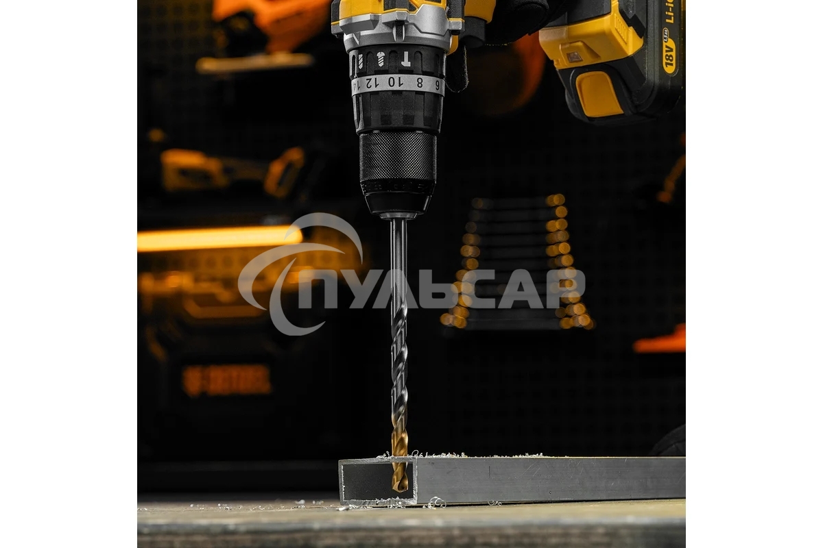 Сверло спиральное по металлу Denzel 9 х 175 мм, Р6М5, Golden Tip, удлиненное