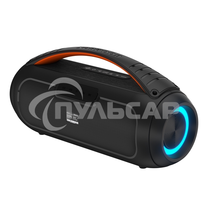 Беспроводная колонка Maxvi PS-04 black 20W, 4500 мАч, RGB, Bluetooth/FM/AUX/MicroSD, микрофон, пульт