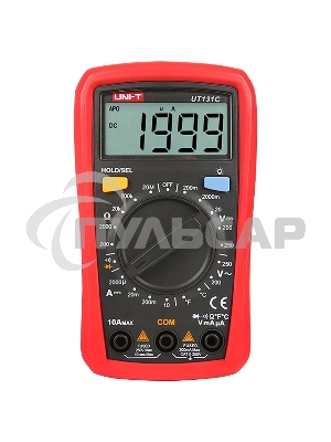 Цифровой мультиметр UNI-T UT131C Напряжение переменного/постоянного тока (250 В); постоянный ток (10А); Сопротивление (200 МОм); Температура (1000 ℃); Ручной диапазон