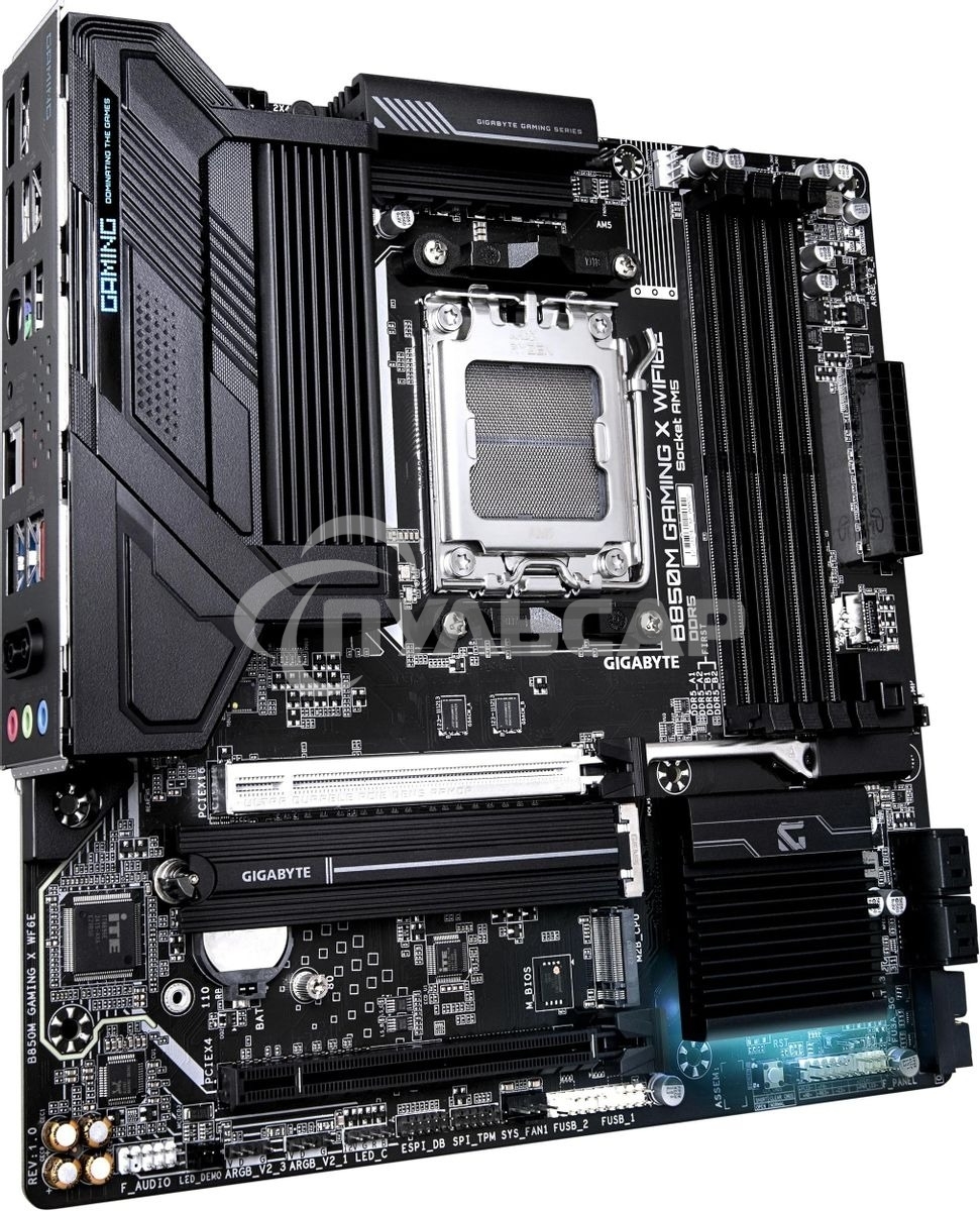 Материнская плата Gigabyte B850M GAMING X WIFI6E/WF6E, Socket AM5, AMD B850, 4xDDR5, 4xSATA, 2xM.2, 1xPCI-E 5.0 x16, 1xPCI-E 3.0 x4, 1xHDMI, 2xDP, 1x 2.5Gb LAN, 1xUSB-C 3.2 Gen 2, 1xUSB-A 3.2 Gen 2, 2xUSB-A 3.2 Gen 1, 4xUSB-A 2.0, 3x3.5 мм, 7.1, Micro-ATX