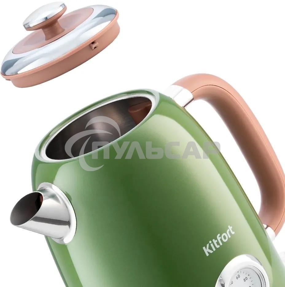 Чайник электрический Kitfort KT-6110 1.7л. 2200Вт зеленый (корпус: нержавеющая сталь)