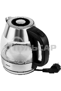 Чайник электрический Centek CT-0018, 1.2л, 1600Вт, стекло, серебристый