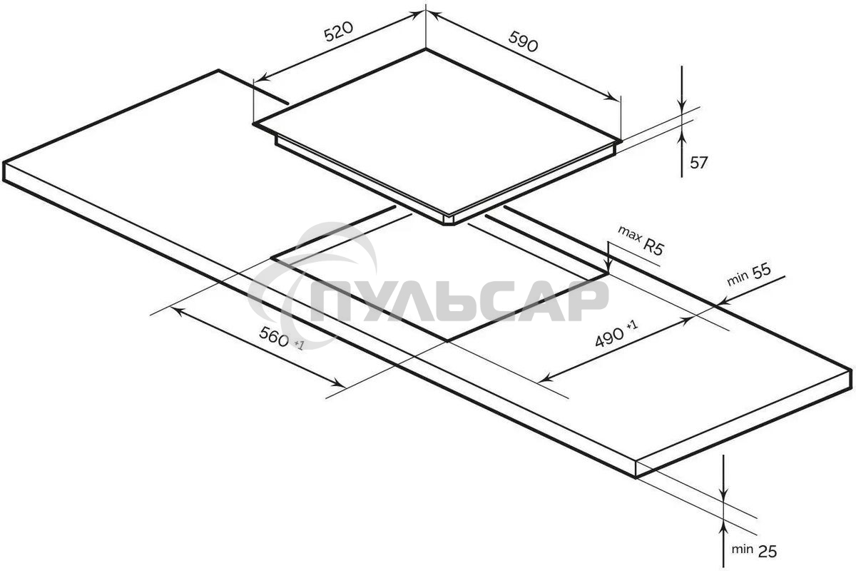 Индукционная варочная панель LEX EVI 641C BL черный
