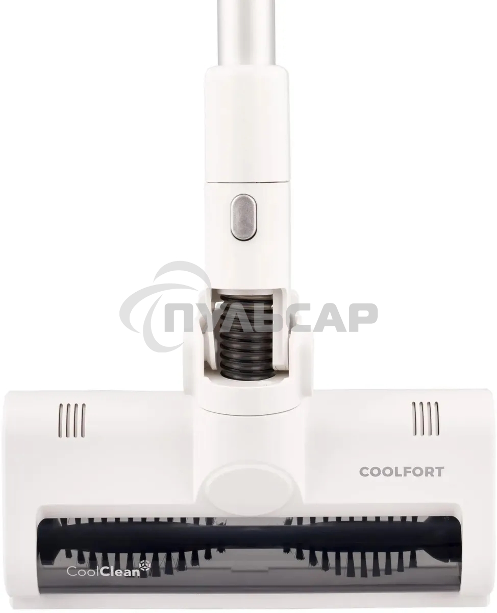 Пылесос вертикальный Coolfort CF-3001 белый, питание от аккумулятора, 150 Вт, уборка сухая, пылесборник 0.5 л, работа от АКБ max 30 мин.