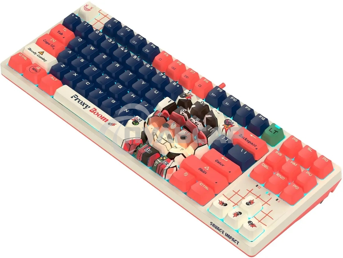 Клавиатура проводная A4Tech Bloody AT87 Proxy Boom USB бежевый/красный