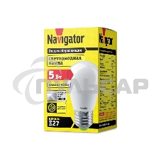 Лампа светодиодная Navigator NLL-P-G45-5-230-4K-E27 5 Вт шар 4000К белый E27 400 лм 220-240В