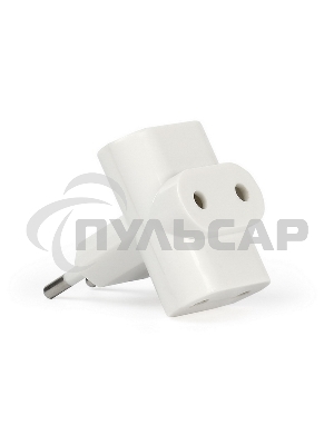 Разветвитель Smartbuy, 3 гнезда под плоскую вилку белый 6А 250B (SBE-06-A04-3)