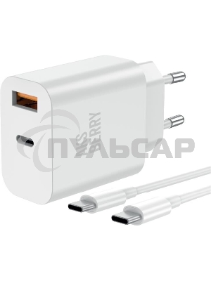 Зарядное устройство Aksberry T43 20W PD + QC3.0 + кабель Type C, белый