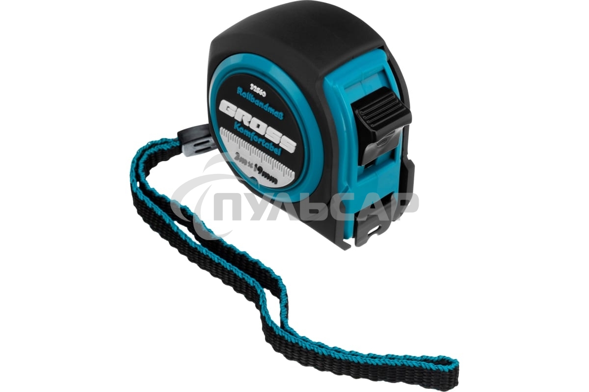 Рулетка Komfortabel, 3 м х 19 мм, обрезиненный корпус Gross