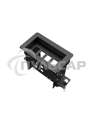 Прямоугольный металлический корпус Wize Pro WRTS-04BOX-B для модульной системы врезного лючка в стол с убирающейся крышкой для установки до 4 модулей-вставок, преустановленная рамка, черный