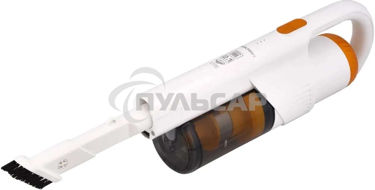 Пылесос вертикальный Coolfort CF-3001 белый, питание от аккумулятора, 150 Вт, уборка сухая, пылесборник 0.5 л, работа от АКБ max 30 мин.