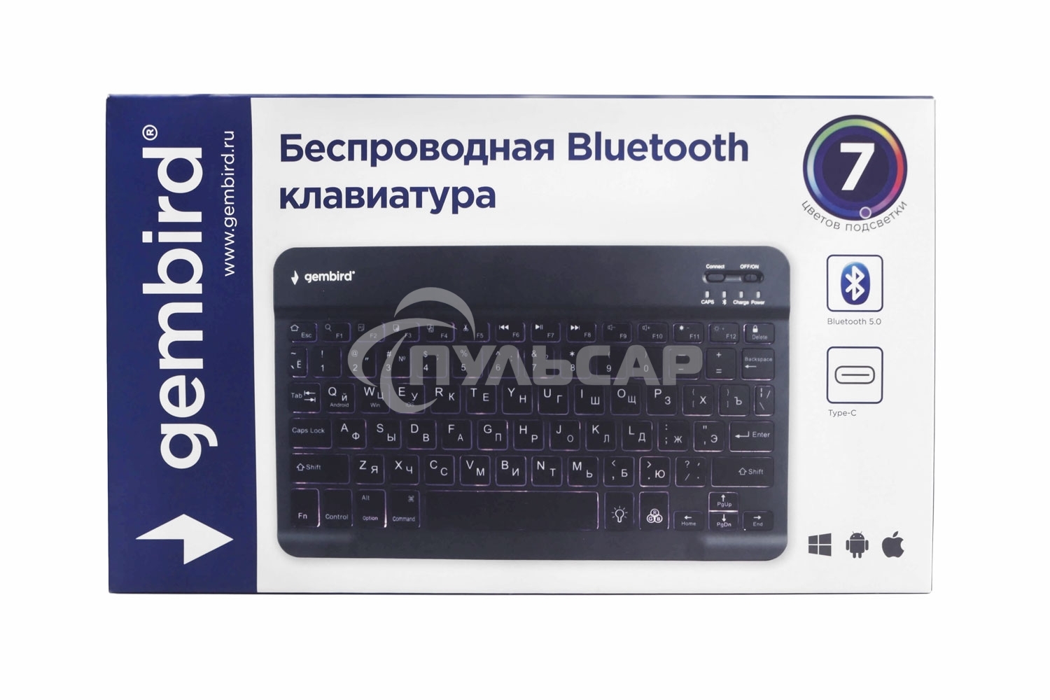 Клавиатура беспроводная Gembird KBW-4N, 78 кл., Bluetooth, ножн.тип клавиш, ультратонкая