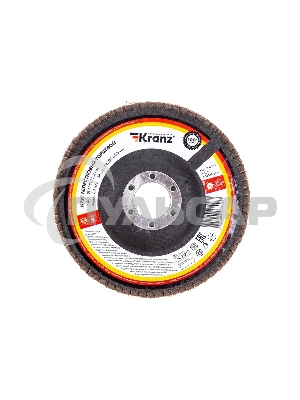 Круг лепестковый торцевой KRANZ, циркониевый, P40, 125х22,2мм INOX