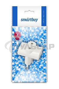 Разветвитель Smartbuy, 3 гнезда под плоскую вилку белый 6А 250B (SBE-06-A04-3)
