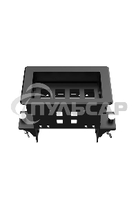 Прямоугольный металлический корпус Wize Pro WRTS-04BOX-B для модульной системы врезного лючка в стол с убирающейся крышкой для установки до 4 модулей-вставок, преустановленная рамка, черный