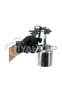 Краскопульт пневматический Matrix с нижним бачком v=075k + сопла диаметром 1.2 1.5 и 1.8мм