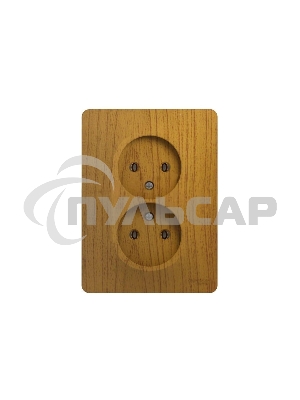 Розетка 2-м СП Glossa 16А IP20 без заземл. в сборе дер. дуб SchE GSL000520